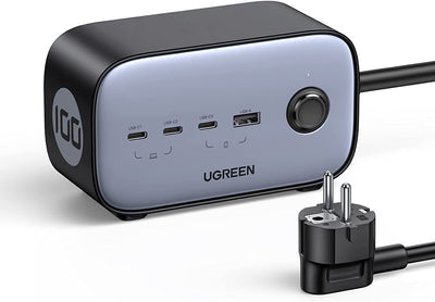 Chargeur rapide de bureau - UGREEN - 65W - Avec prises intégrées - Gris / Noir