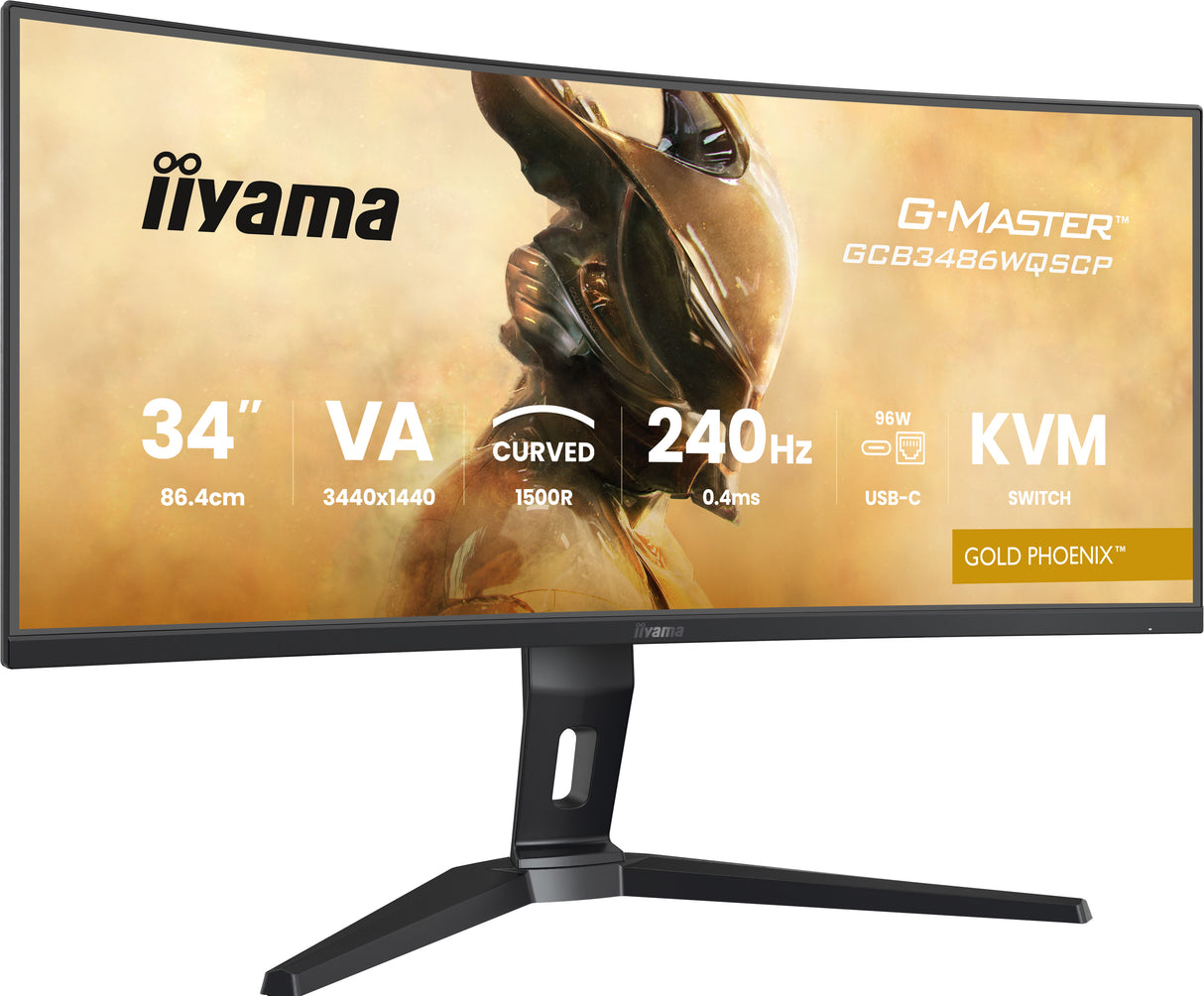 Ecran PC Gamer incurvé - IIYAMA - 34 - WQHD - 240Hz - Dalle VA - 0.4ms - Réglable en hauteur - G-Master GCB3486WQSCP-B1