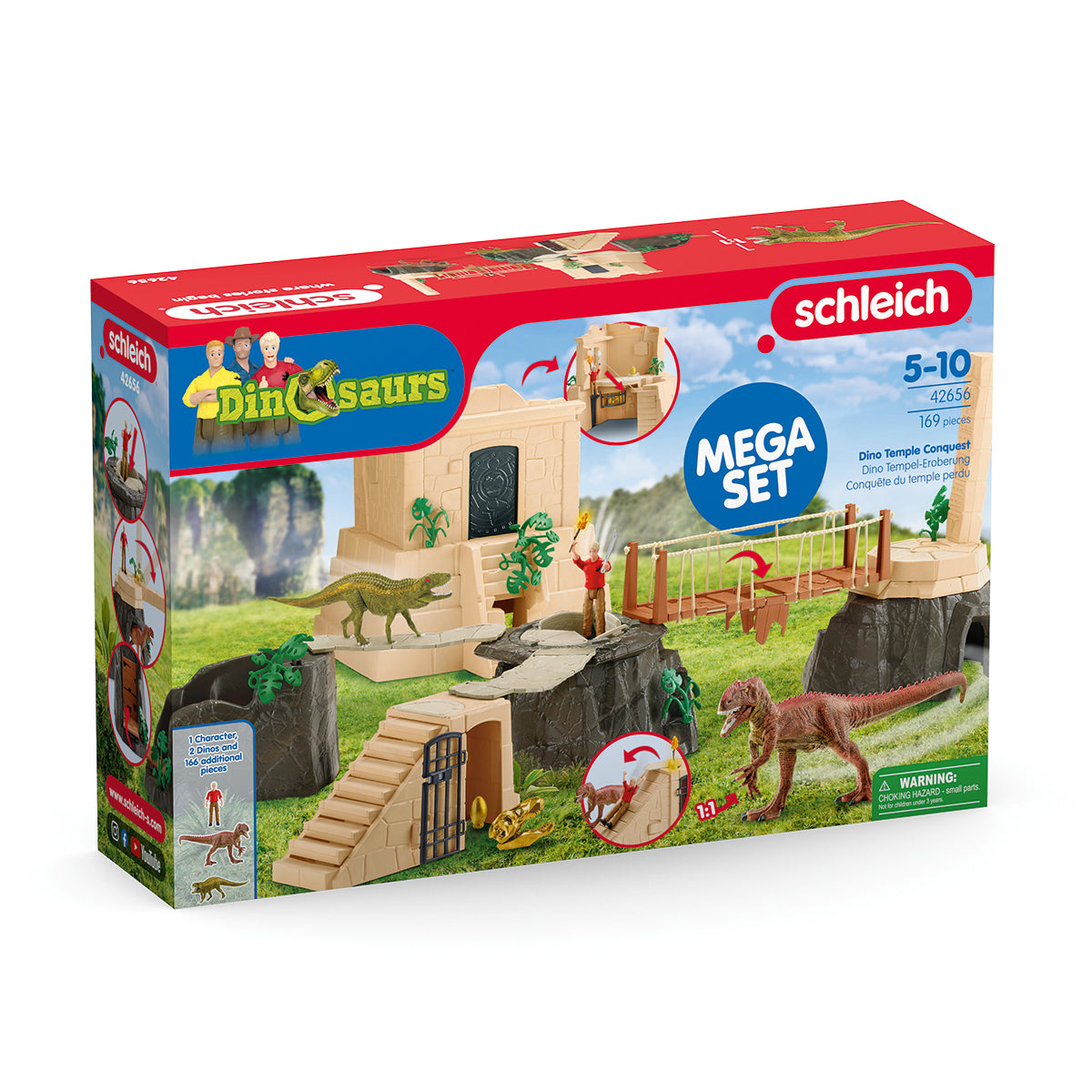 Grande Conquete du temple perdu, Playset figurines, SCHLEICH 42656 Dinosaurs, Des 4 ans