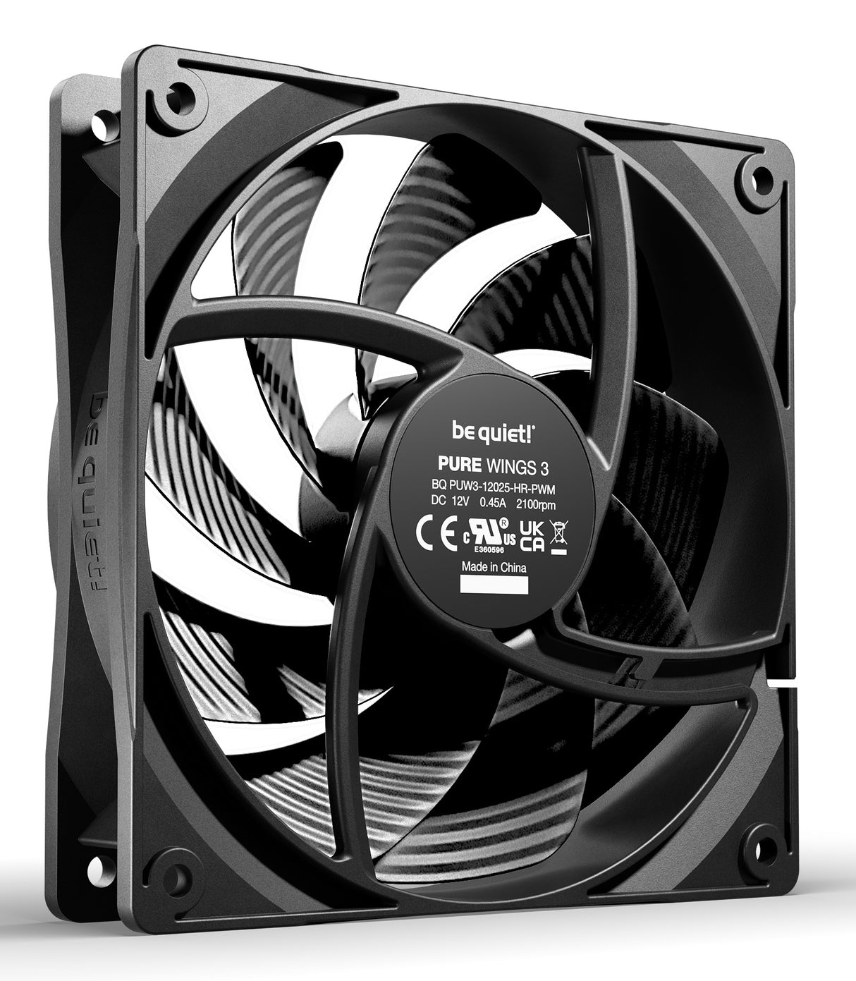 Ventilateur de boitier be quiet! Pure Wings 3 Haute vitesse PWM 12cm (Noir)
