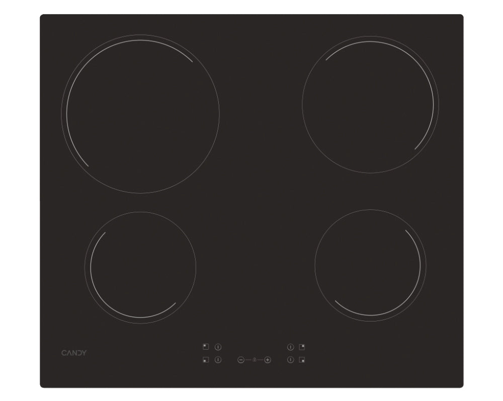 Plaque de cuisson vitrocéramique CANDY CH64CCB - 4 foyers - L 59 cm - Noir