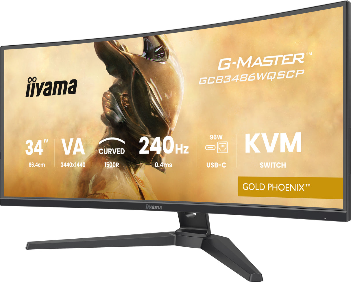 Ecran PC Gamer incurvé - IIYAMA - 34 - WQHD - 240Hz - Dalle VA - 0.4ms - Réglable en hauteur - G-Master GCB3486WQSCP-B1