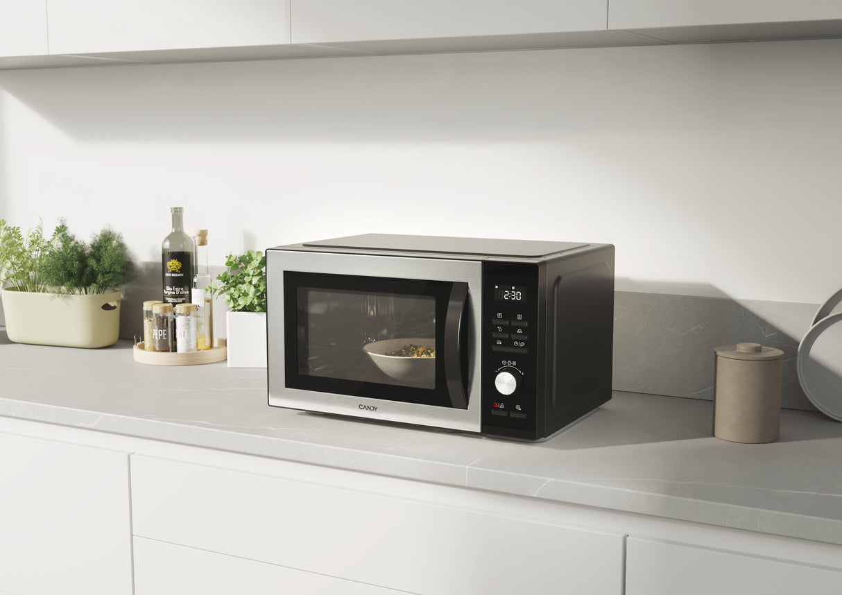 Micro-ondes CANDY Essenza CMCA29EDLB 1000W 29L Digital Noir - Combiné a chaleur tournante - 5 Niveaux de Puissance -10 Menus Aut