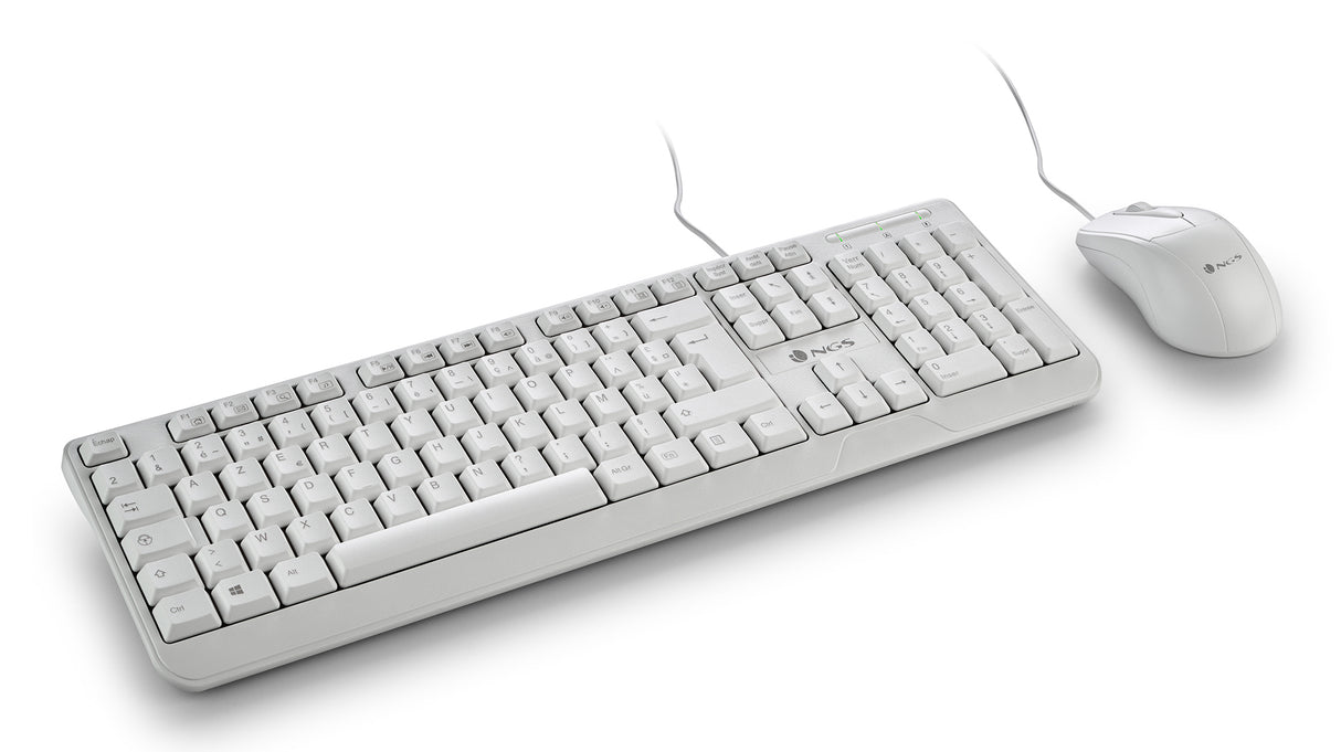 Pack 2en1 (Clavier/Souris) NGS Cocoa (Blanc)