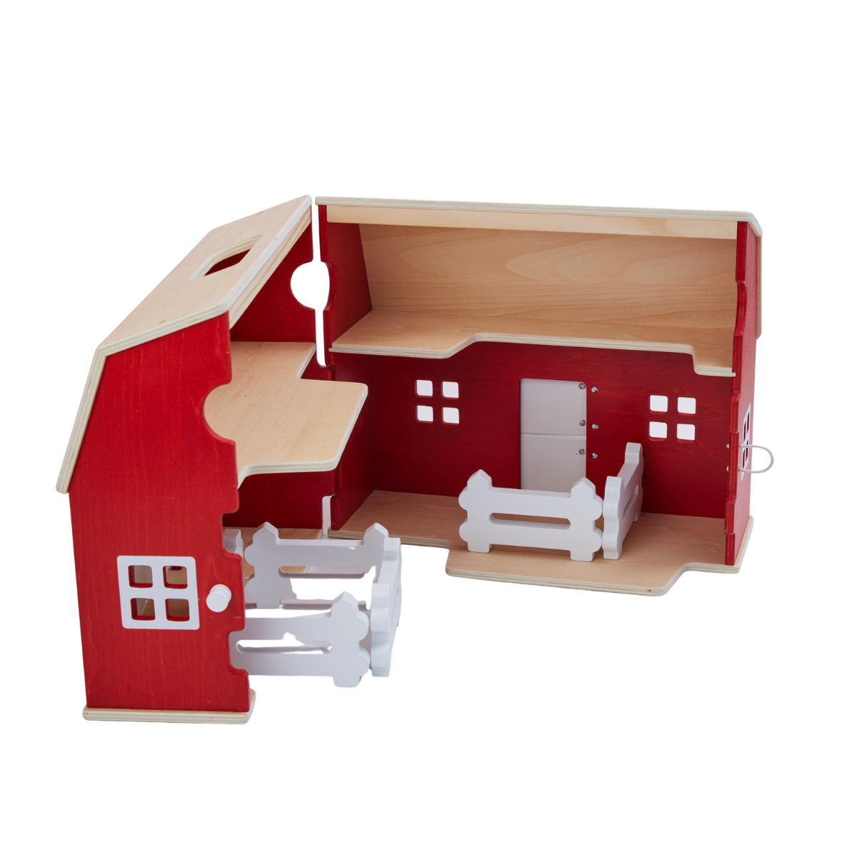 Grande Ferme en Bois, Schleich 42602 Farm World, Set avec maison, 6 clôtures et accessoires, Jouet de ferme, Edition retro limitée