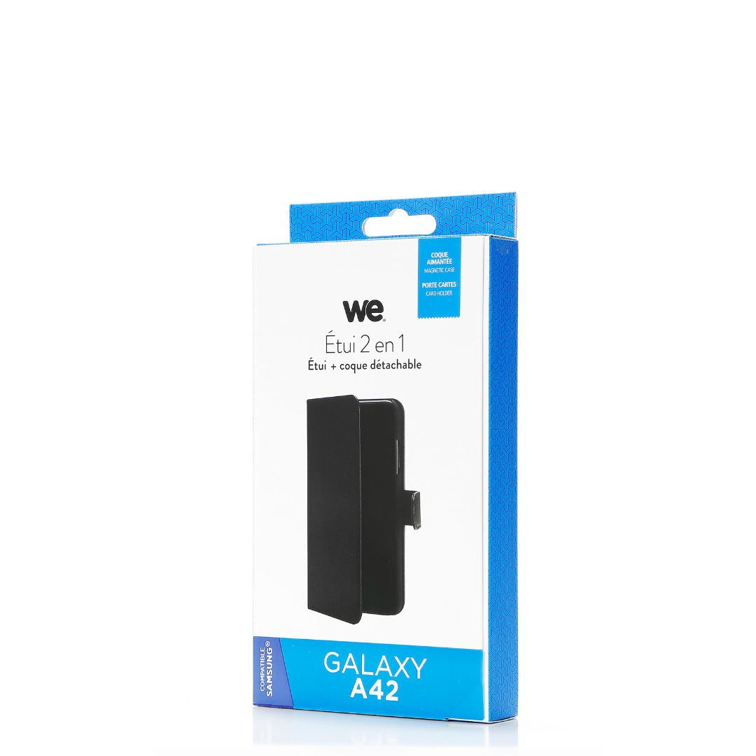 WE Etui folio MAGNETIQUE SAMSUNG GALAXY A42 Noir