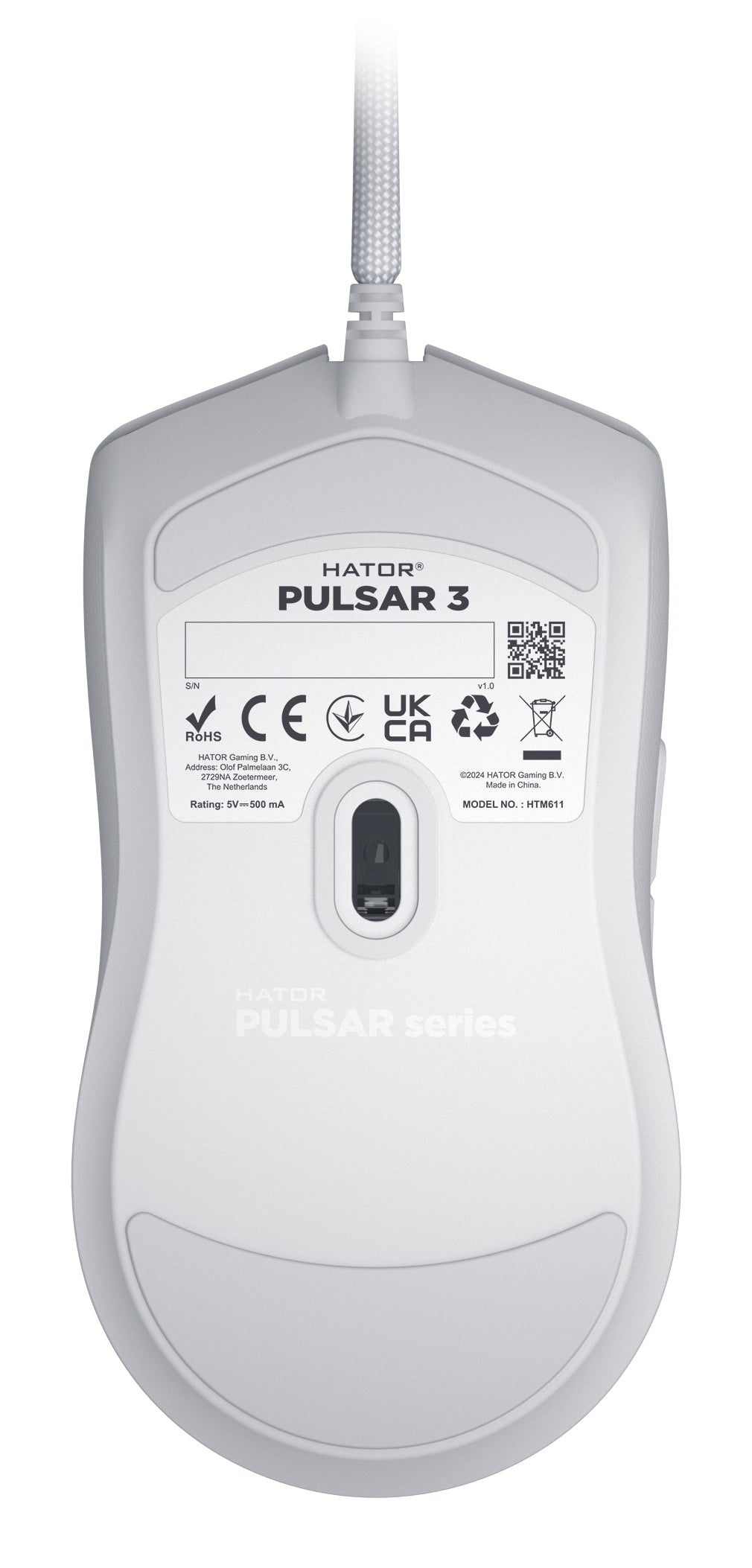 Souris filaire Gamer Hator Pulsar 3 RGB (Blanc)
