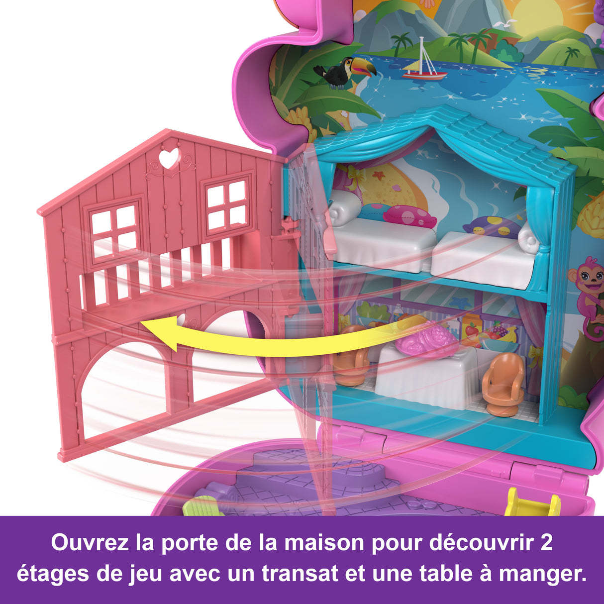 Polly Pocket-Maman Singe et Son Bébé-Coffret 2 mini-figurines HWP04