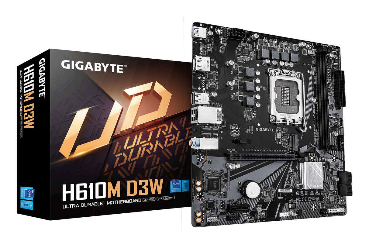 Carte mere - GIGABYTE - H610M D3W - Format Micro-ATX - Chipset Intel H610 - DDR4