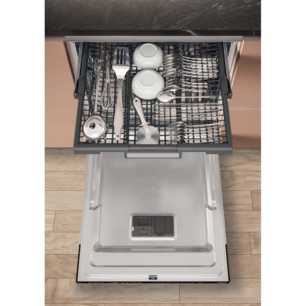 Lave-vaisselle tout encastrable HOTPOINT H7IHP40L - 15 couverts - 40 dB - Classe C - Maxi Space - tiroir a couverts