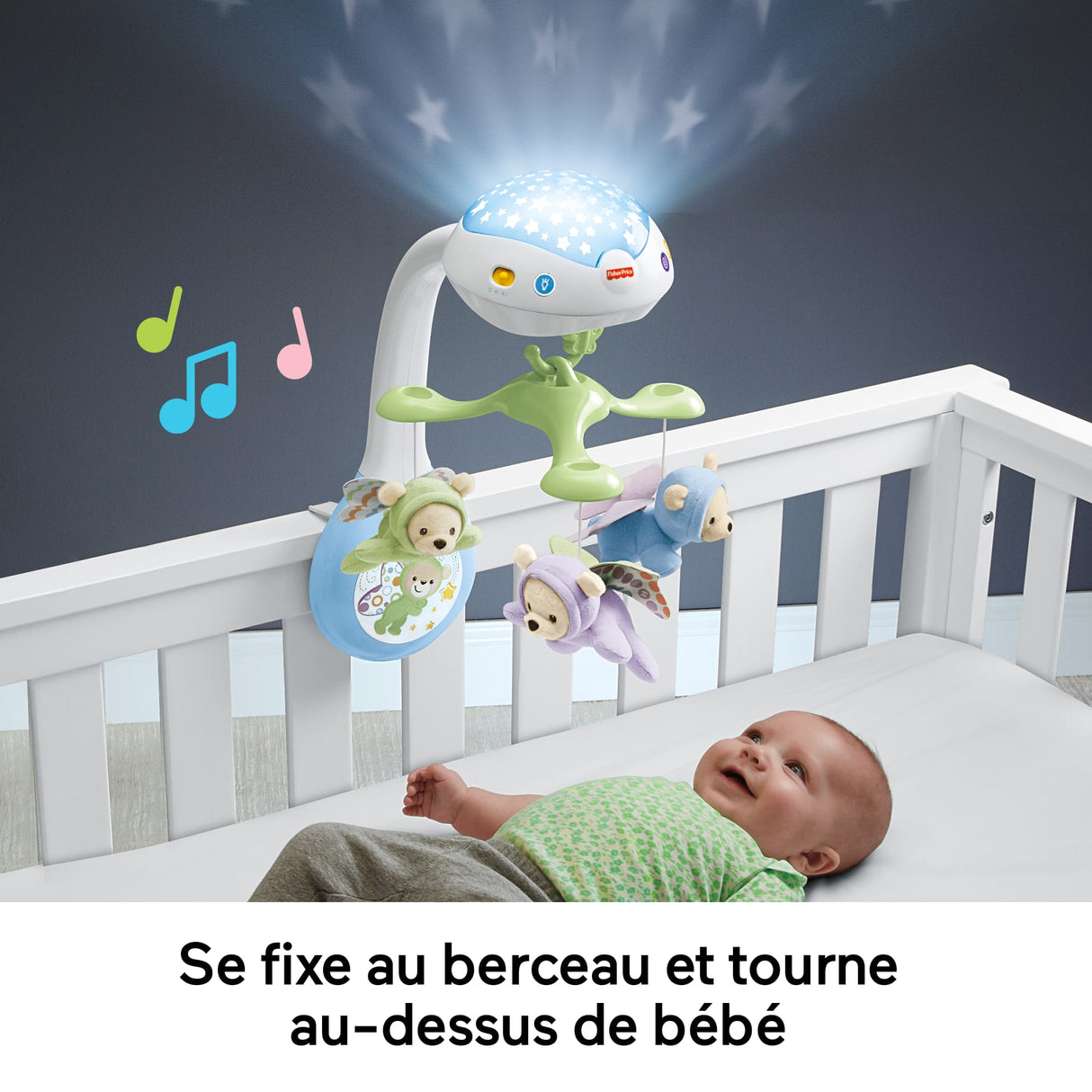 Fisher-Price - Mobile Doux Reves Papillon - Mobile lit bébé - 0 ans et + CDN41