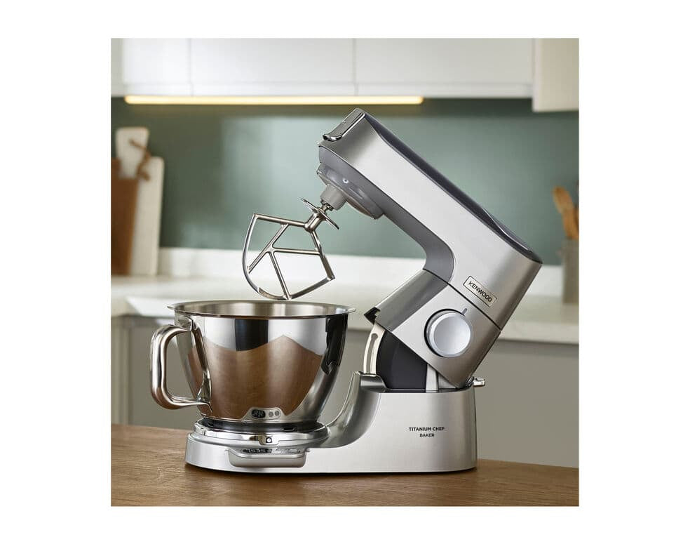 KENWOOD KVC85.124.SI - Robot pâtissier Titanium Chef Baker - 2 bols en inox 3,5L et 5L - Balance intégrée 6kg - Blender 1,8L -