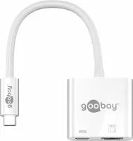Cable adaptateur Goobay USB type C méle vers HDMI femelle (Type A) et USB Type C 15cm (Blanc)