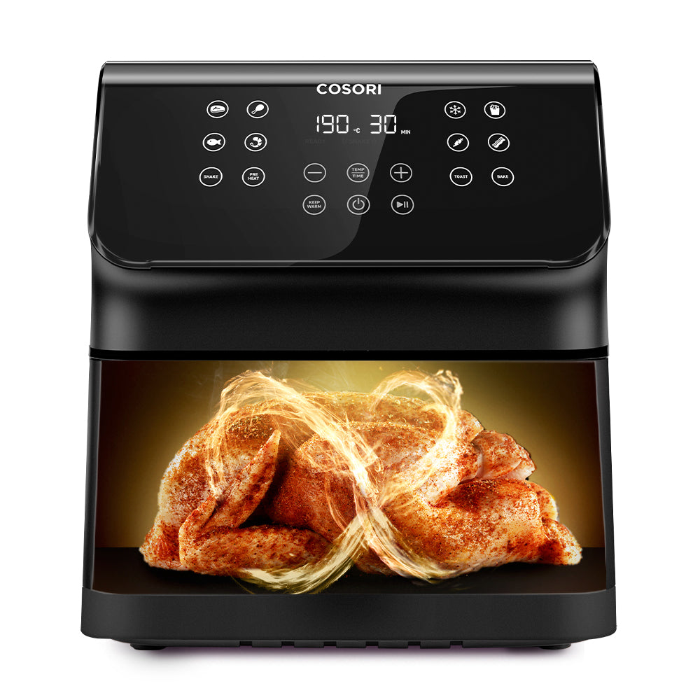 Friteuse sans huile COSORI - Premium II Chef Edition - Capacité 6,2L - 12 programmes - Pack 50 papiers cuisson - 1700W - Noir