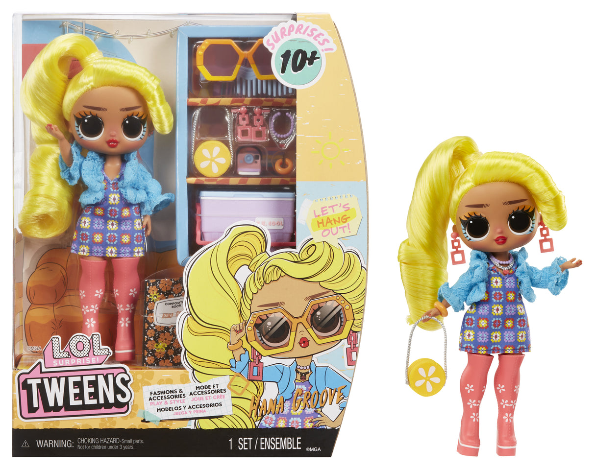L.O.L. Surprise Tweens - Poupée mannequin articulée 24 cm - Hana Groove - 2 tenues et plusieurs accessoires - A partir de 4 ans