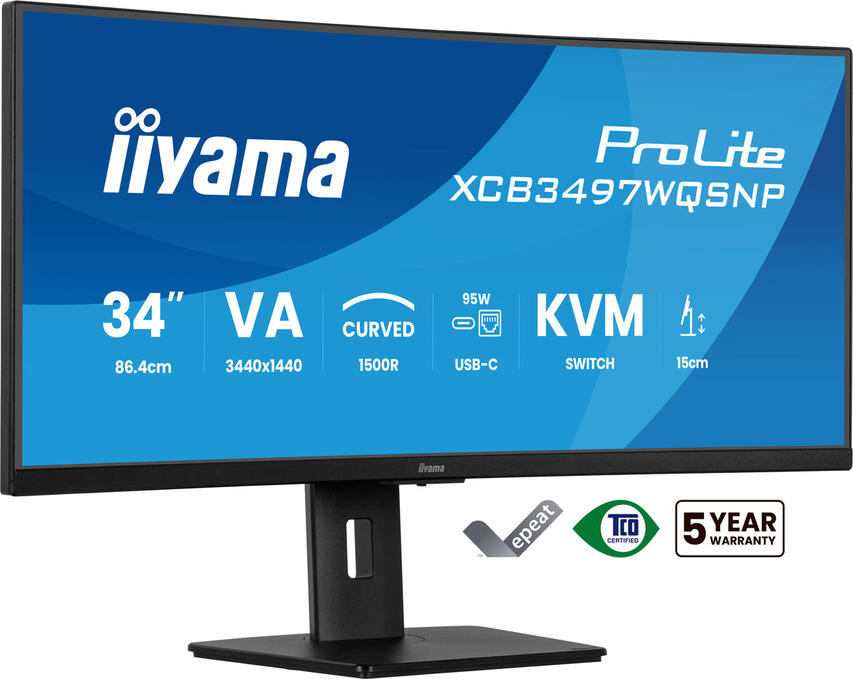 Ecran incurvé 34" Iiyama ProLite XCB3497WQSNP-B1 UWQHD 120Hz (Noir)
