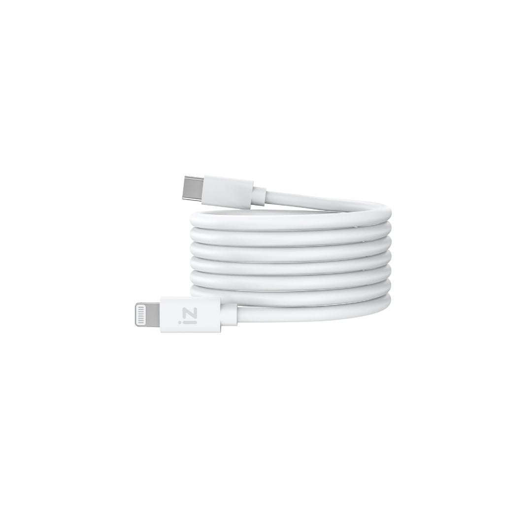 C ble IZZY USB-C / Lightning 2m - 27W - blanc