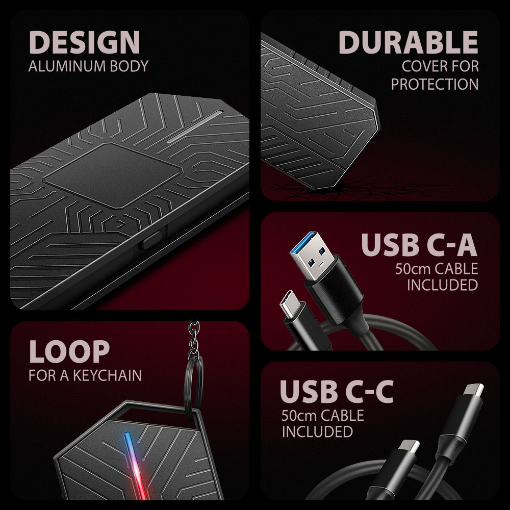 Boitier externe USB-C 3.2 Axagon EEM2-GAM - S-ATA/NVMe M.2 Type 2280 (Noir)
