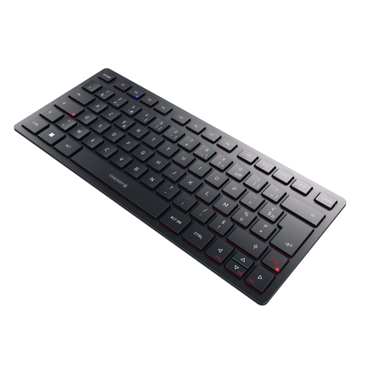 Clavier compact 2,4 GHz, Bluetooth 5.0 et filaire - CHERRY KW 9200 MINI - Rechargeable - Noir