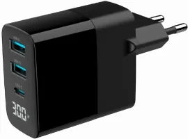 Chargeur secteur Gembird - 1x USB-C + 2x USB-A 30W (Noir)