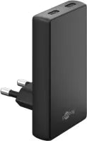 Chargeur secteur Goobay Fast Charger 90� Flat 2x USB-C 45W (Noir)