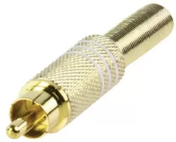 Connecteur RCA Male � souder M�tal Or/Blanc