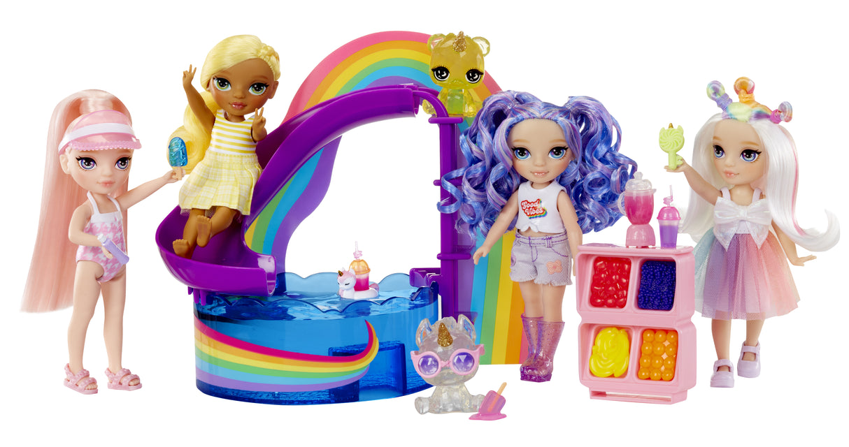Jeu de société - MGA - Piscine arc en ciel avec toboggan - Poupée Blush - 10 pieces - Multicolore