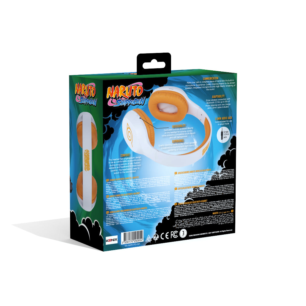 Casque audio supra-auriculaire sans fil - Konix - Naruto Shippuden - Bluetooth 5.3 smartphones et tablettes - Autonomie 30 h
