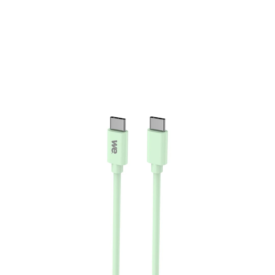 WE POP Pack Chargeur secteur + C ble USB-C/USB-C Vert : Chargeur secteur vert PD