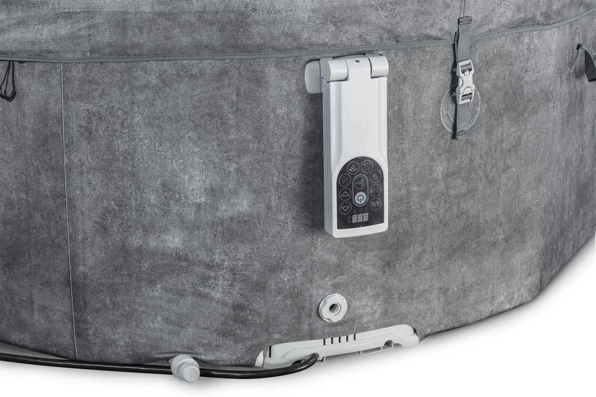 Spa semi rigide BESTWAY - Lay-Z-Spa Carrara - 140 airjets - 170 x 65 cm - 4 a 6 places - Rond (couverture, cartouche, 4 appuie-tete)