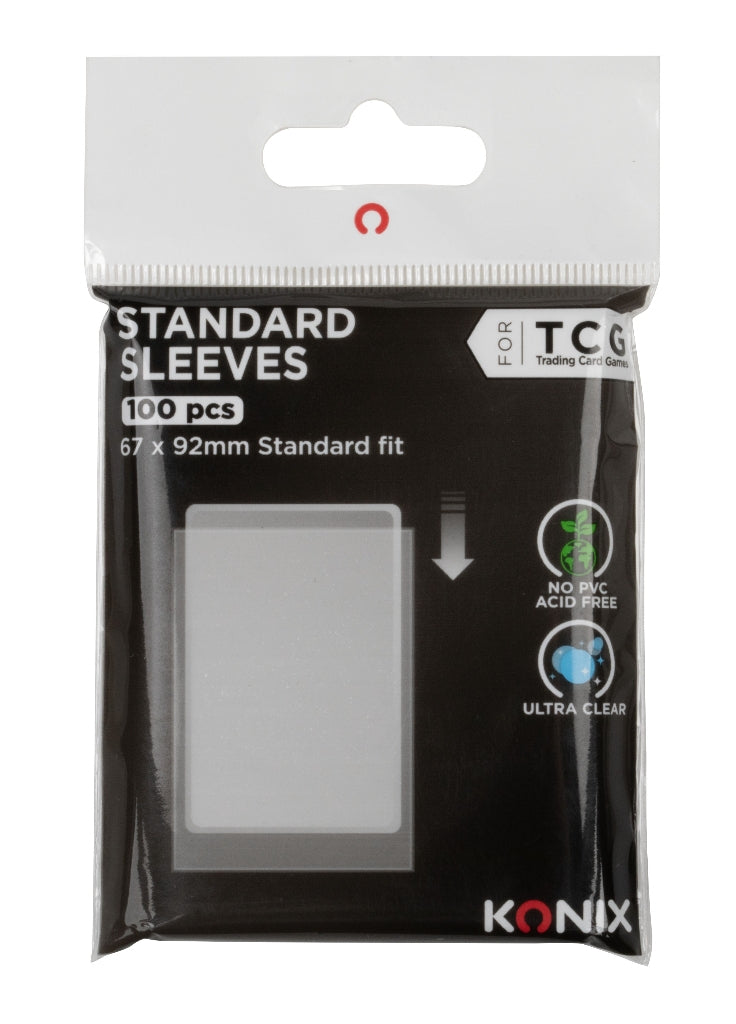 Protege-cartes - KONIX - Standard Sleeves - 100 pochettes - Compatible Magic The Gathering, Pokémon - Transparent