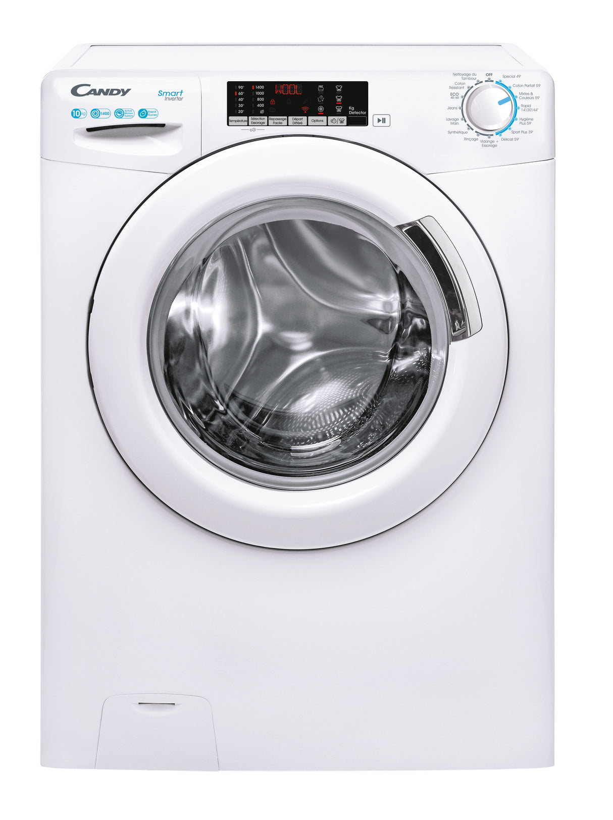 Lave-linge hublot CANDY CS1410TXME/FR - 10 kg - Induction - 1400 trs/min - Classe A - Programme rapide - Blanc