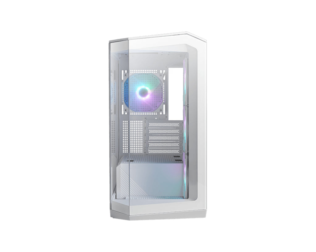 Boitier Mini Tour Micro ATX MSI Mag Pano M100R Project Zero RGB avec panneaux vitrés (Blanc)