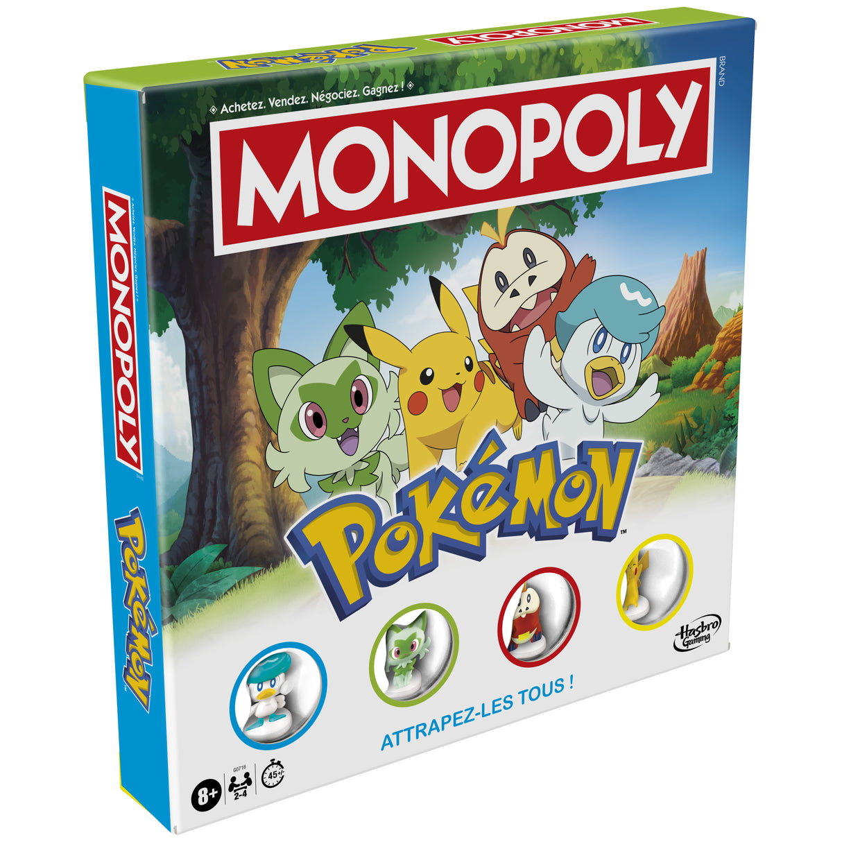 Monopoly Pokémon, jeu de société de plateau, 2 a 4 joueurs, jeux pour enfants et fans de Pokémon, env. 45 minutes, des 8 ans
