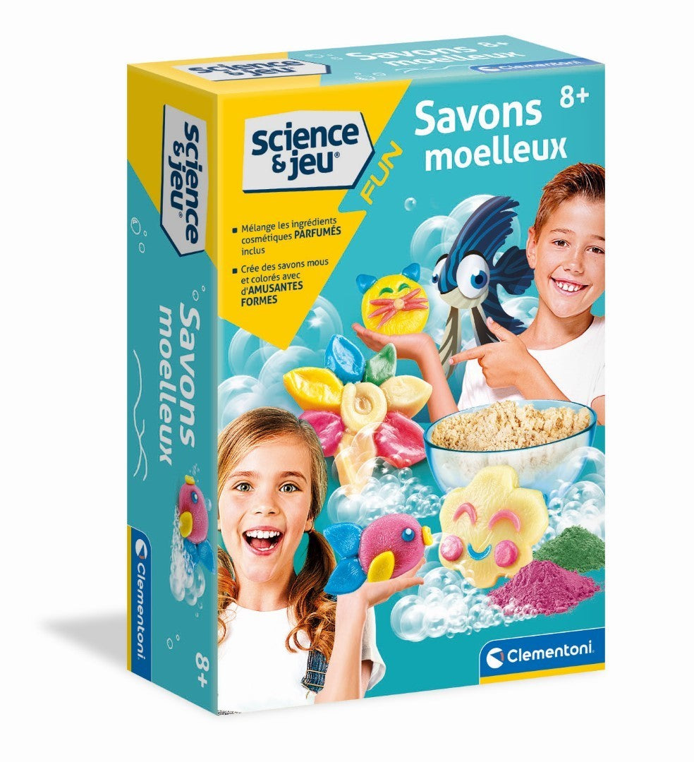 Clementoni - Jeu de science - Création de savons moelleux pour enfants - Ingrédients et ustensiles inclus - Des 8 ans