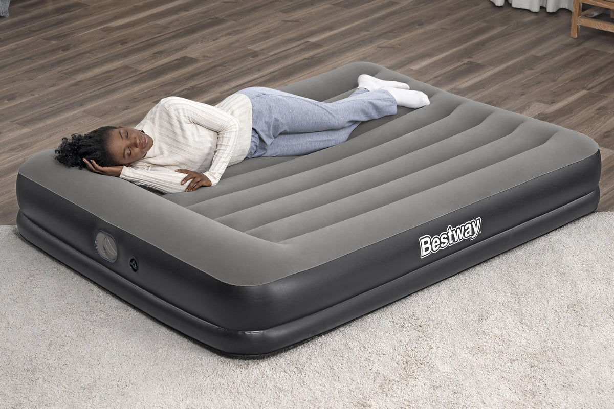 Matelas gonflable - BESTWAY - 671BU - Tritech Queen - 2 places, pompe USB intégrée, 2,03 m x 1,52 m x 36 cm
