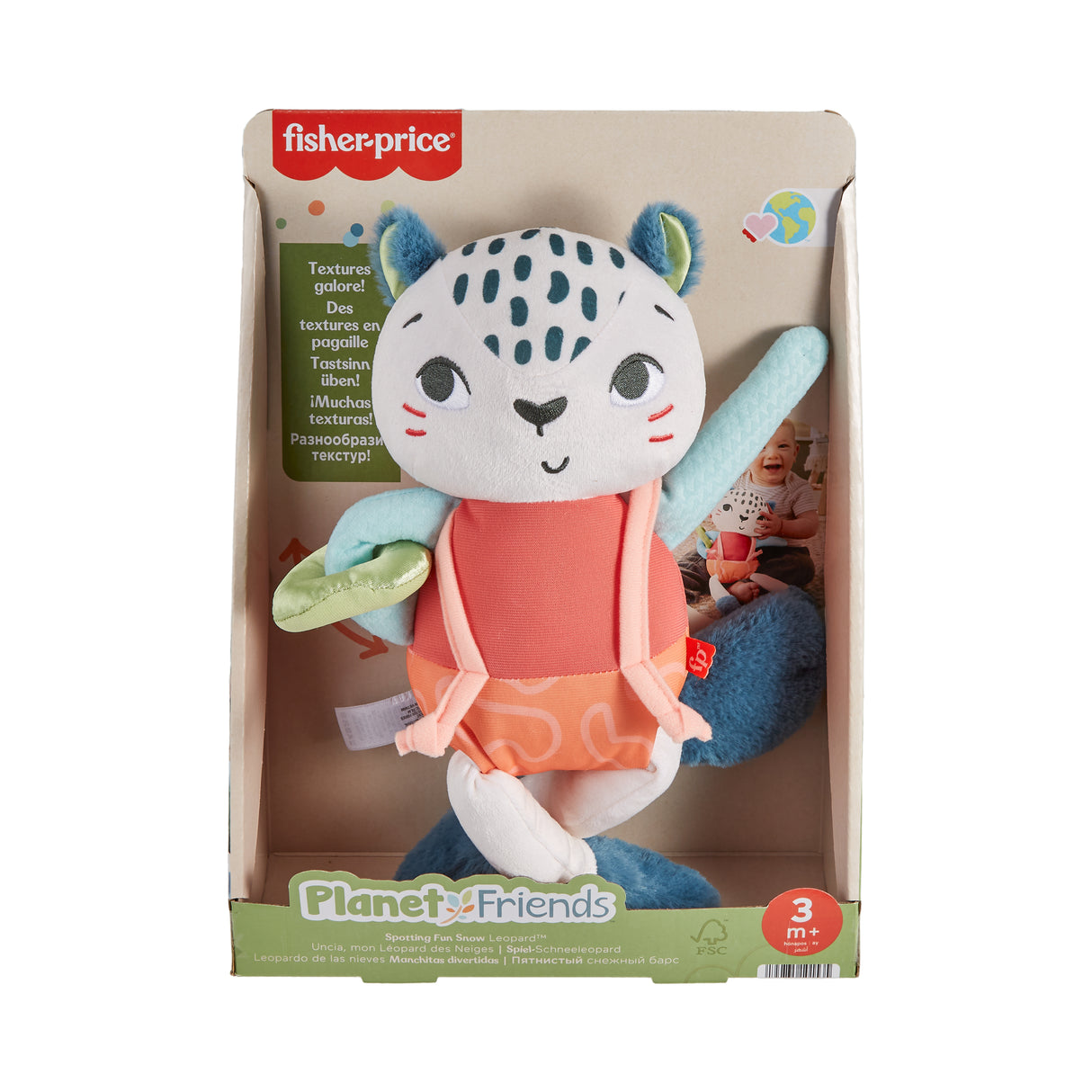 Fisher-Price-Uncia, mon Léopard des Neiges-Jouet d'éveil pour bébé HKD64