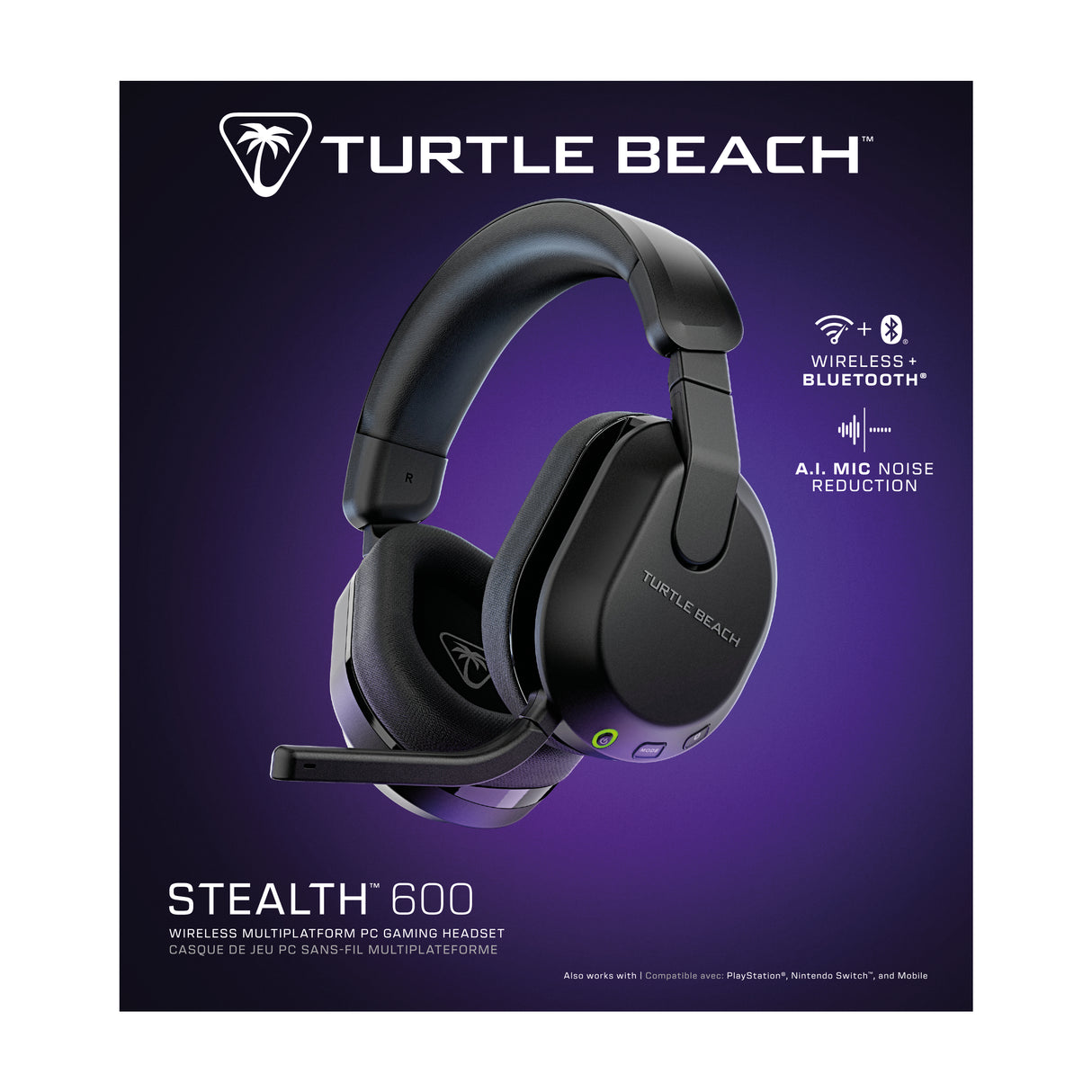Casque de gaming multi-plateforme sans fil - TURTLE BEACH - Stealth™ 600 PC (Gen 3) - Noir