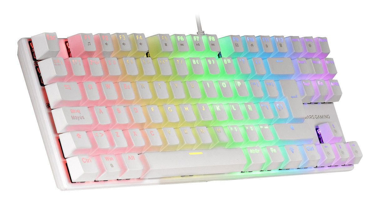 Clavier Gamer mécanique (Blue Switch) Mars Gaming MK80 RGB (Blanc)