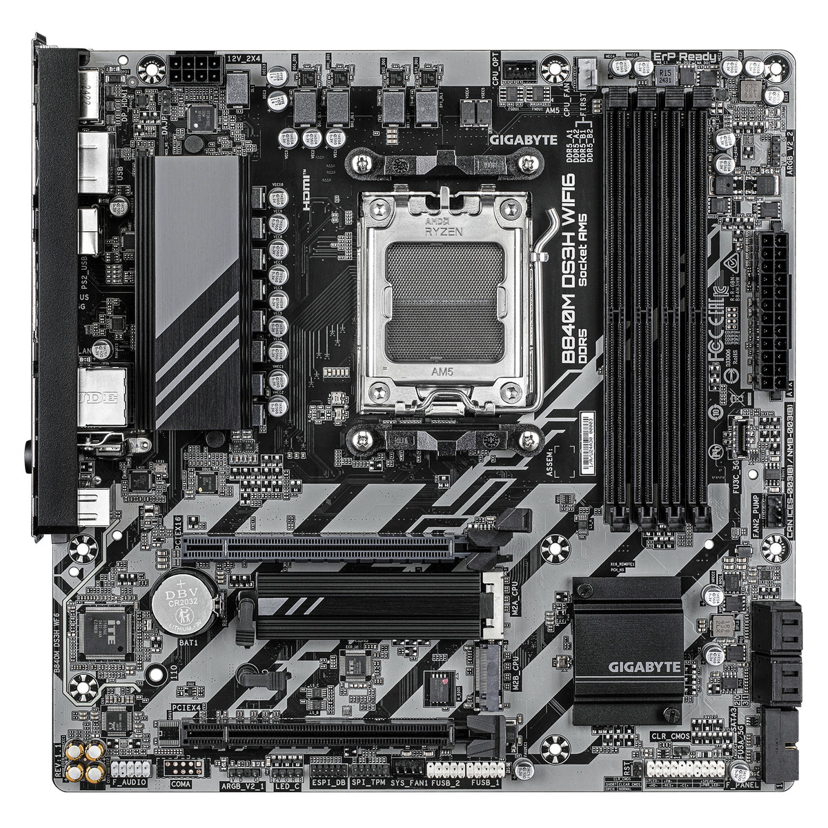 Carte mere - GIGABYTE - B840M DS3H WF6 - Format Micro-ATX - Chipset AMD B840 - DDR5 & PCIe 5.0 - WiFi 6