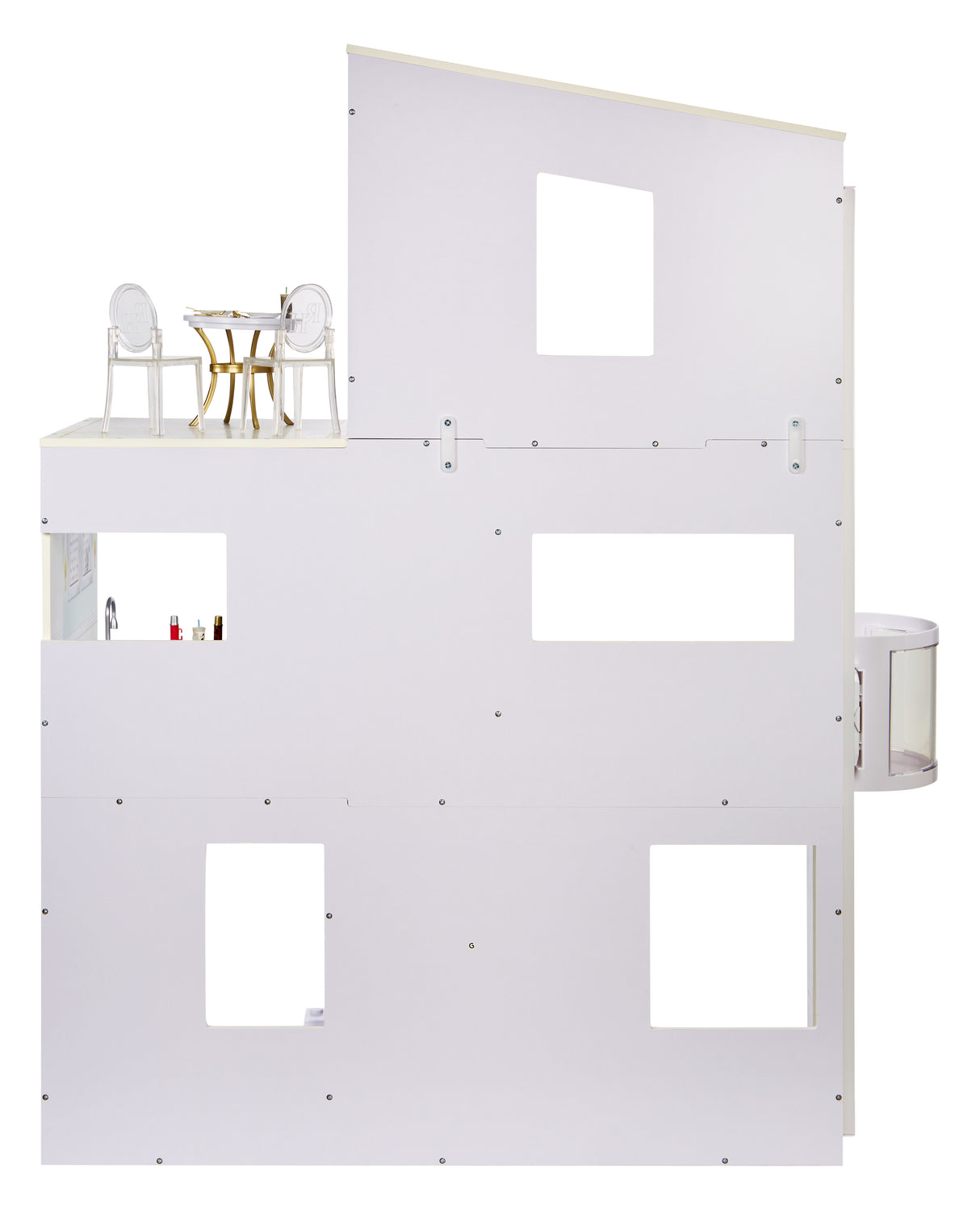 Rainbow High Townhouse - Maison en bois 3 étages et 6 pieces - Ascenseur fontionnel et meubles mobiles