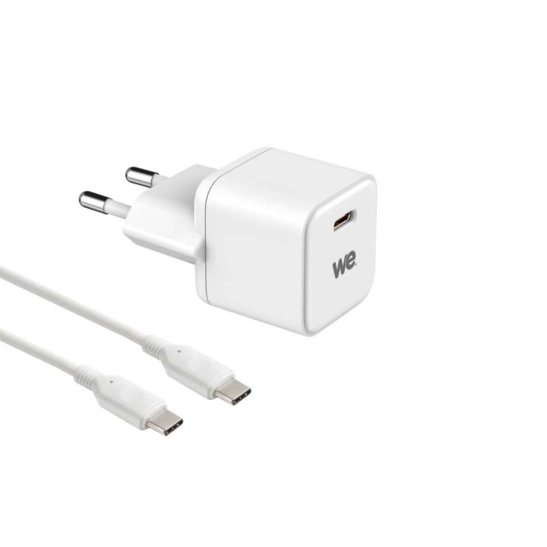 Bundle Chargeur GaN USB-C 20W + c ble USB-C/USB-C - 1m - Blanc