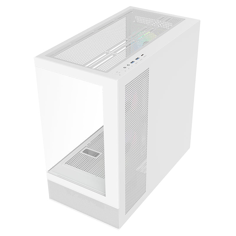 Boitier Moyen Tour ATX iTek Showbui 42 RGB avec panneaux vitrés (Blanc)
