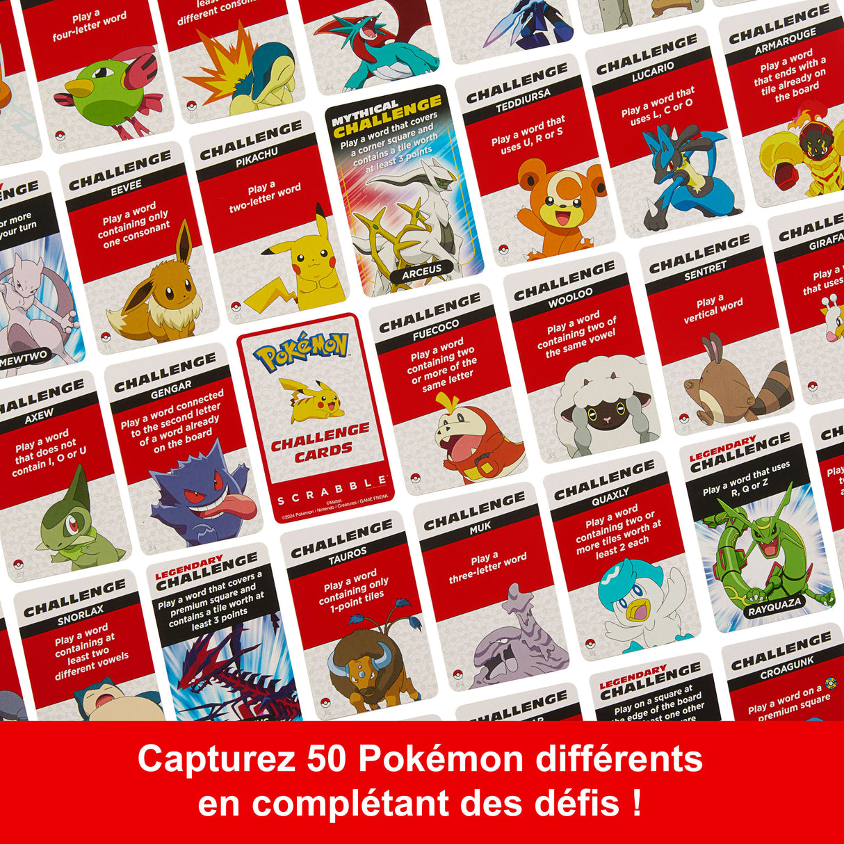 Scrabble Pokémon-Jeu de société familial avec 2 modes de jeu HXT27