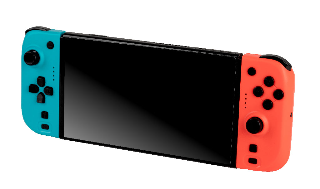 Manettes Joypads - Nintendo Switch et Switch OLED - KONIX - Autonomie 8 h - Fonction vibration - Bleu et rouge