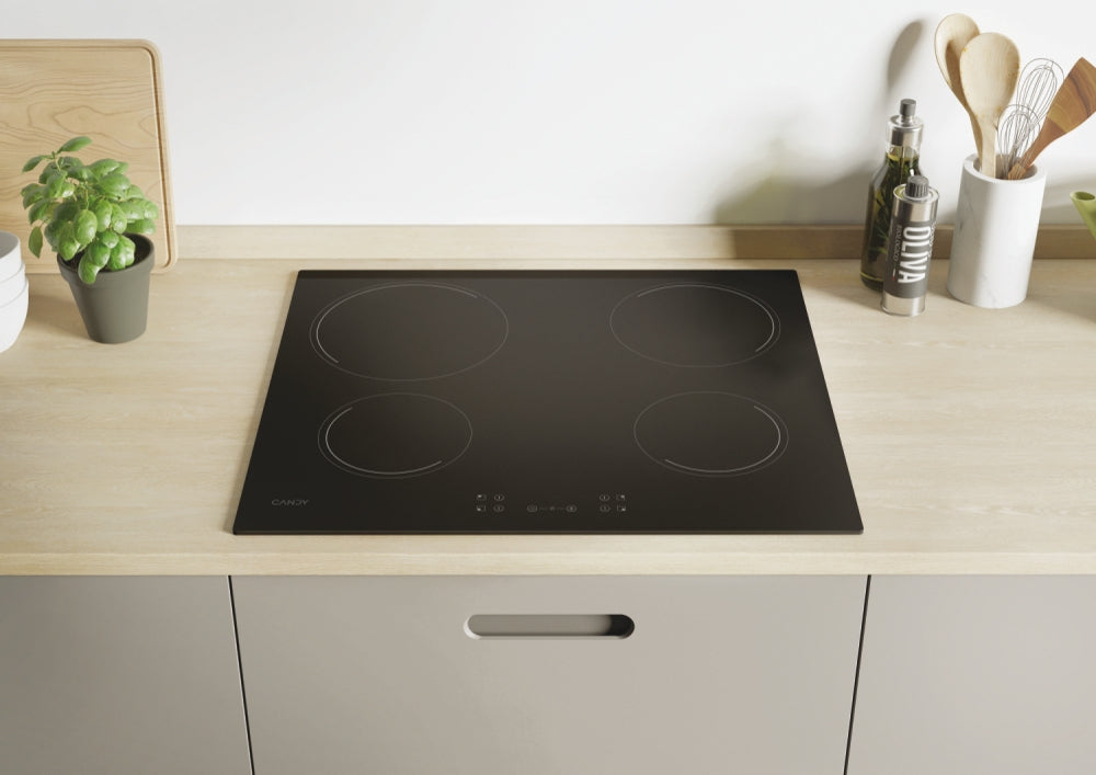 Plaque de cuisson vitrocéramique CANDY CH64CCB - 4 foyers - L 59 cm - Noir