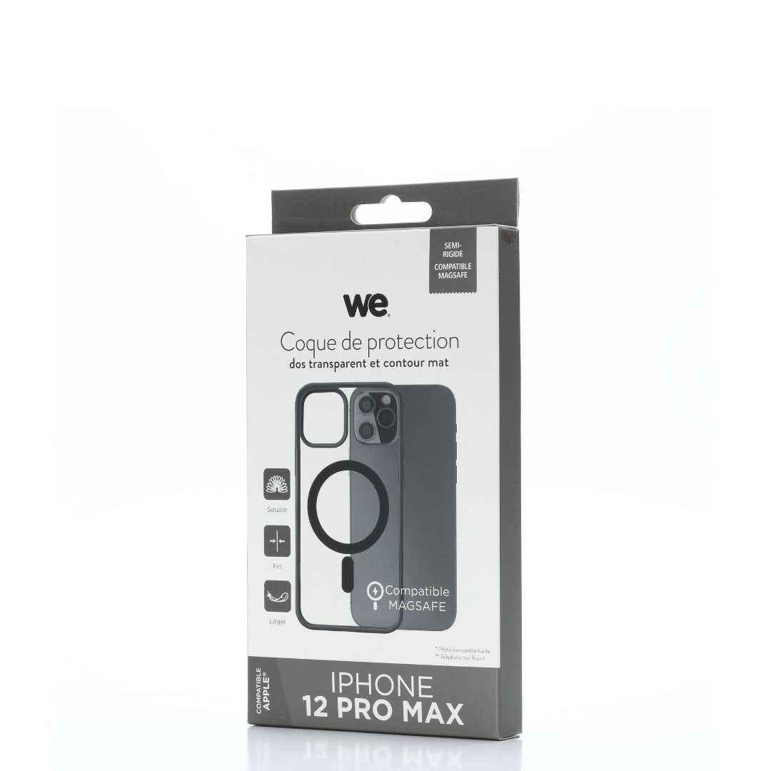 We Coque de protection RUBBER APPLE IPHONE 12/12 PRO - Dos transparent contour m