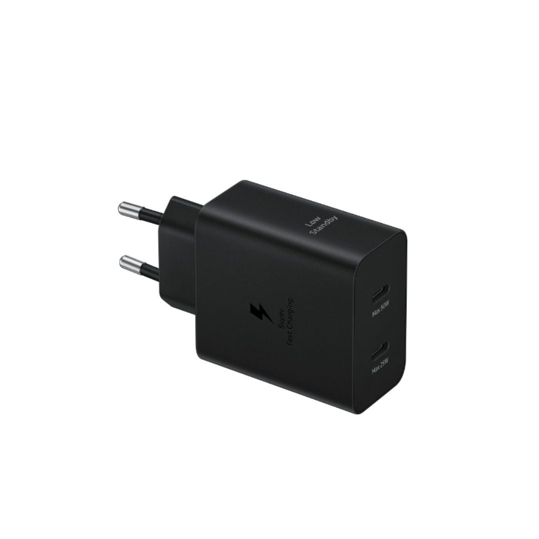 Chargeur secteur ULTRA RAPIDE DUO 50W ou 2 x 25W, GaN (avec c ble 45W 1,8M Color