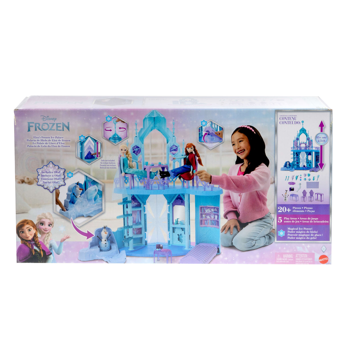 Disney La Reine des Neiges - Palais de glace d'Elsa - Olaf - 21 accessoires - Disney Frozen - JGG41