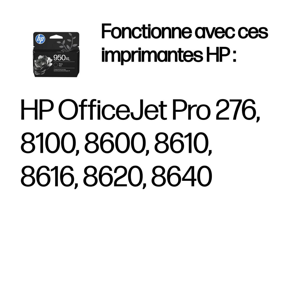 HP 950XL Cartouche d'encre noire grande capacité authentique (CN045AE) pour HP OfficeJet Pro 251dw/276dw/8100/8600